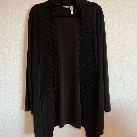 Chicos Travelers SZ 4 XXL Dark Brown Long Cardigan - Picture 7 of 10
